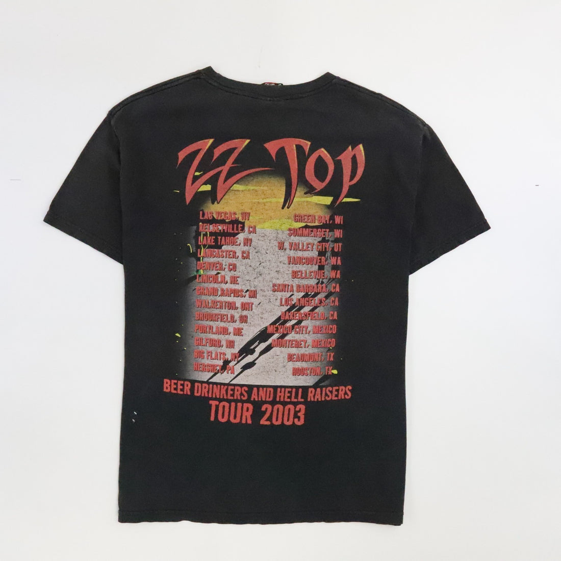 Vintage ZZ Top Beer Drinkers Hell Raisers Giant T-Shirt Size Large 2003