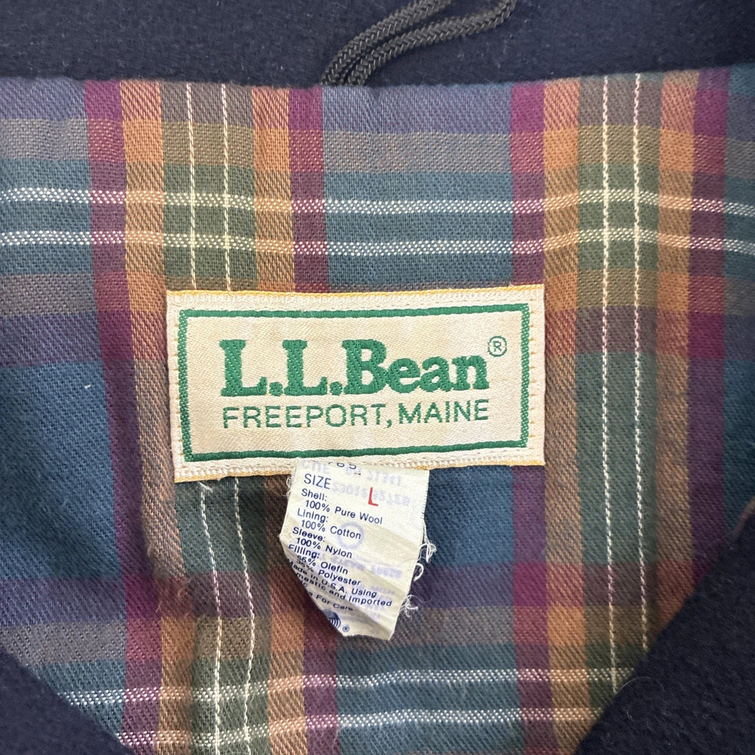 Vintage L.L. Bean Wool Bomber Jacket Size Large