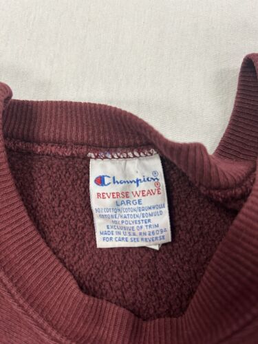 Vintage Champion Reverse Weave Sweatshirt Crewneck Size Large Red 90s