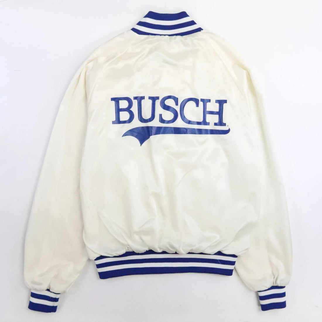 Vintage Busch Satin Bomber Jacket Size Large Beer Promo