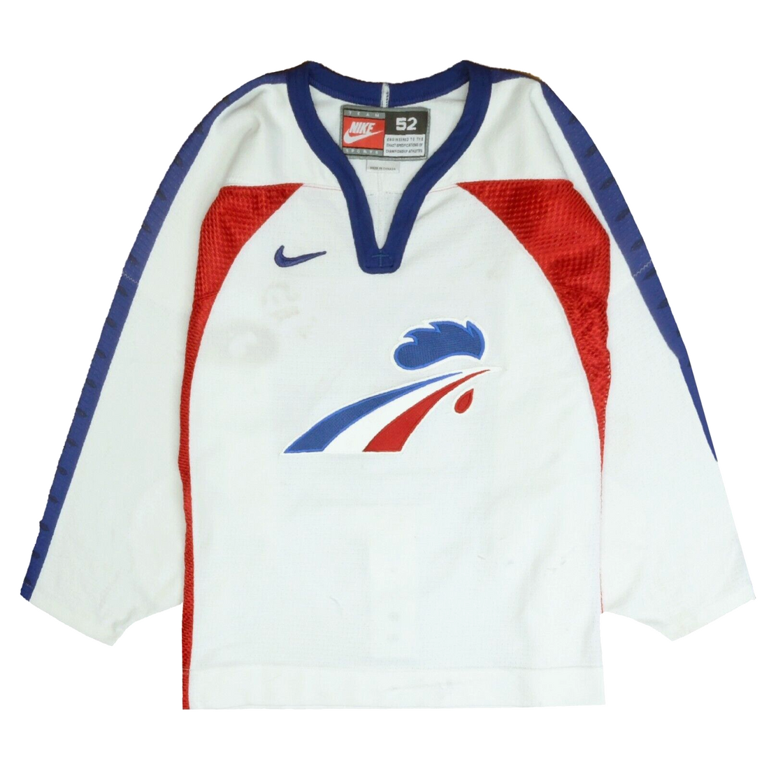 Vintage France National Authentic Team Nike Hockey Jersey Size 52 White Y2K IIHF