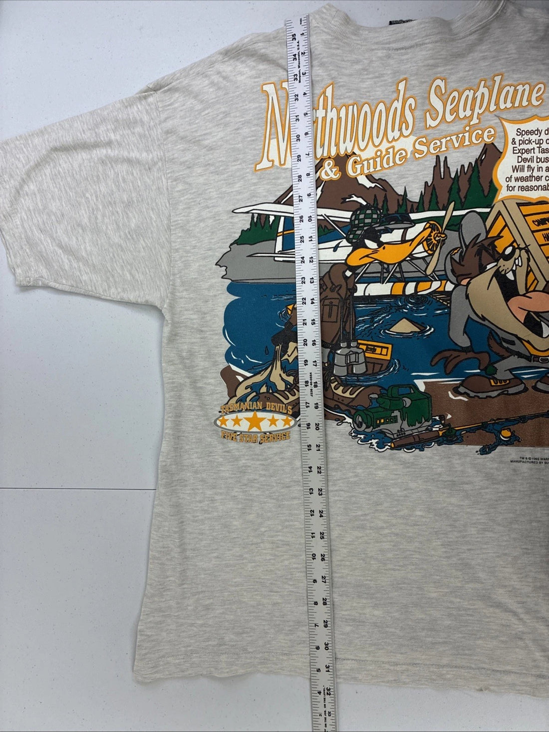 Vintage Taz Daffy Duck Pocket T-Shirt Size Large 1995 90s