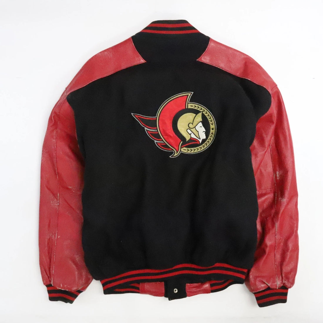 Ottawa Senators Pro Player Leather Wool Varsity Jacket Size Large