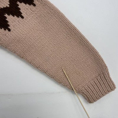 Vintage Wool Knit Cowichan Sweater Size Medium C&C Zip