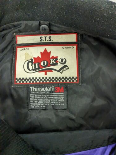 Vintage Choko Racing Jacket Size Large Insulated Fleece Lined Snowmobile