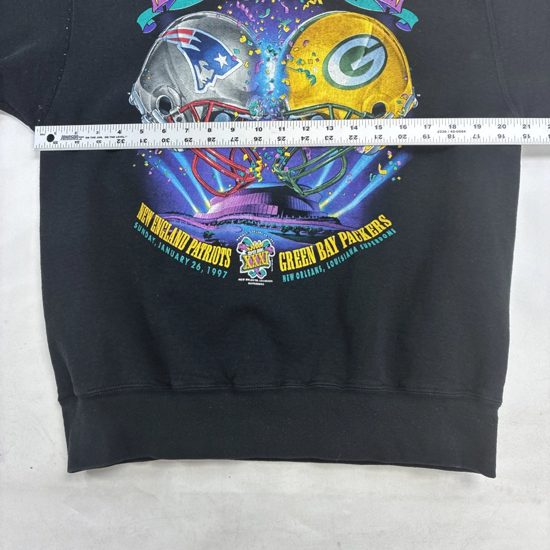 Vintage Patriots Packers Super Bowl XXXI Sweatshirt Crewneck Size Large NFL