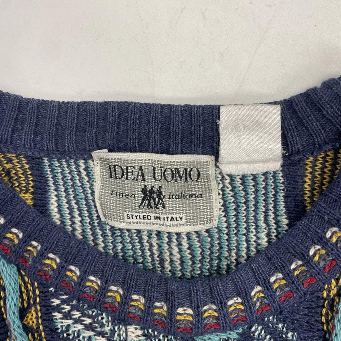 Vintage Idea Uomo 3D Knit Crewneck Sweater Size XL Coogi Style
