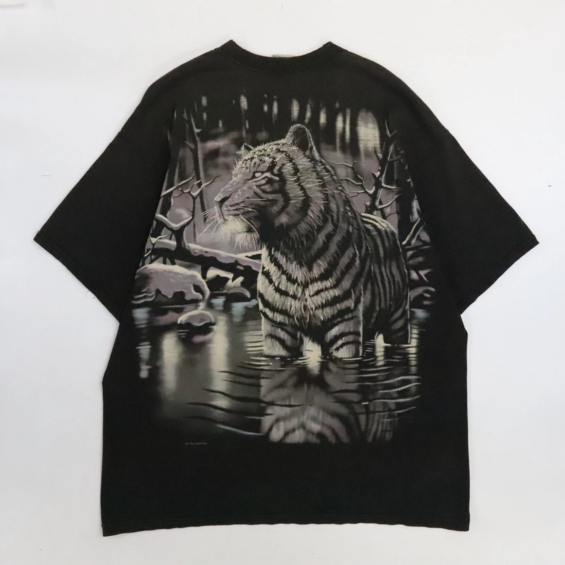 Vintage White Tiger T-Shirt Size XL 90s