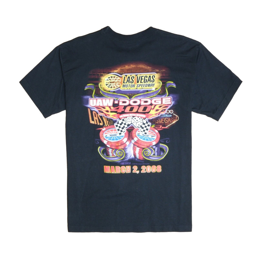 Vintage Las Vegas Dodge 400 Racing T-Shirt Size Large Black