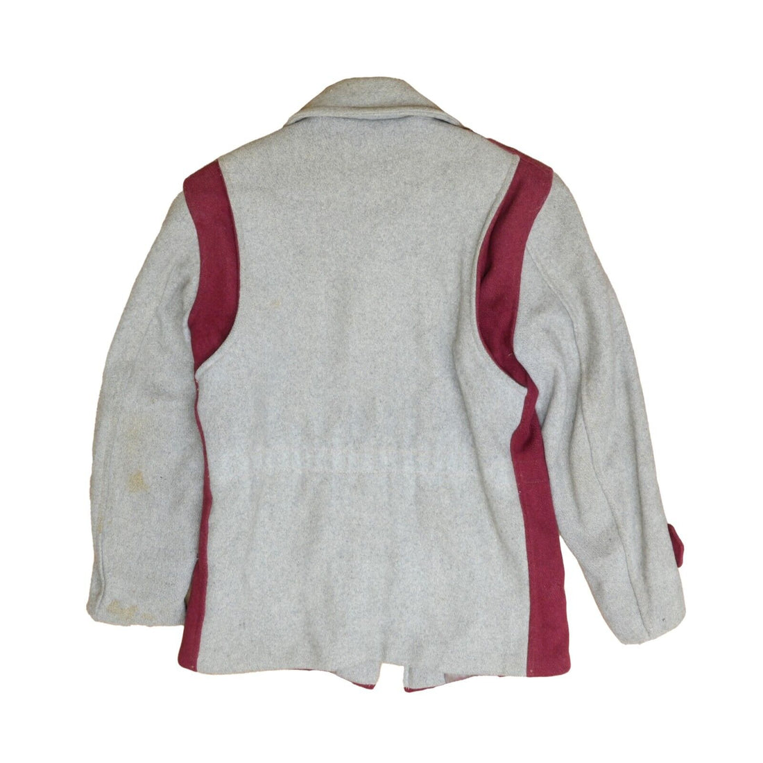 Vintage Campus Wool Coat Jacket Size Medium Red Gray