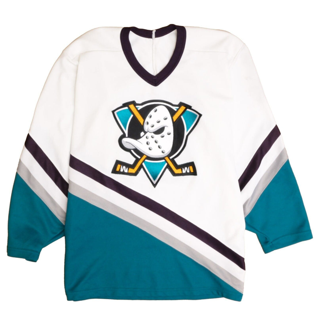 Vintage Anaheim Mighty Ducks CCM Maska Hockey Jersey Size Medium White NHL