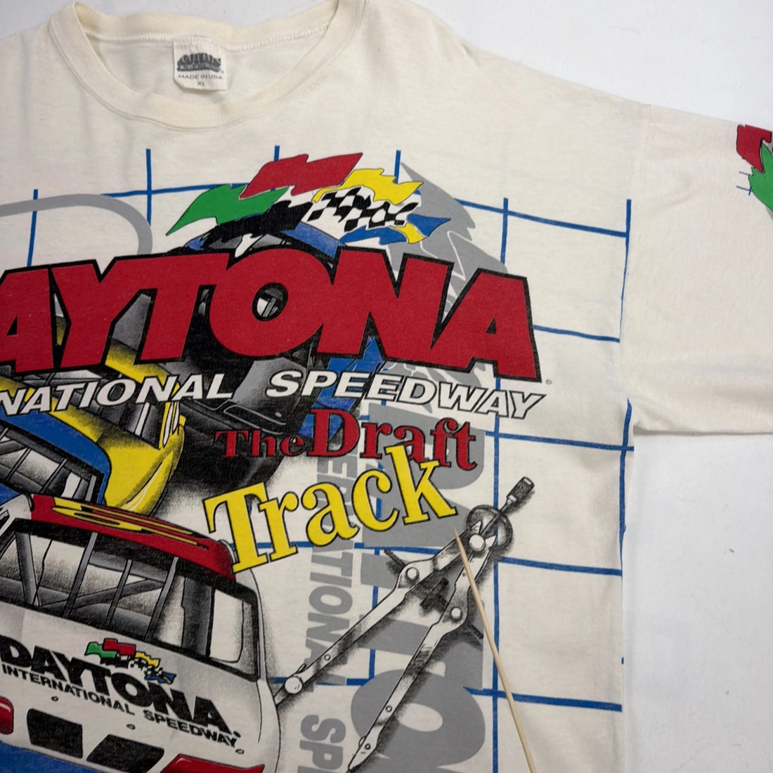 Vintage Daytona International Speedway Draft Track Racing T-Shirt XL AOP