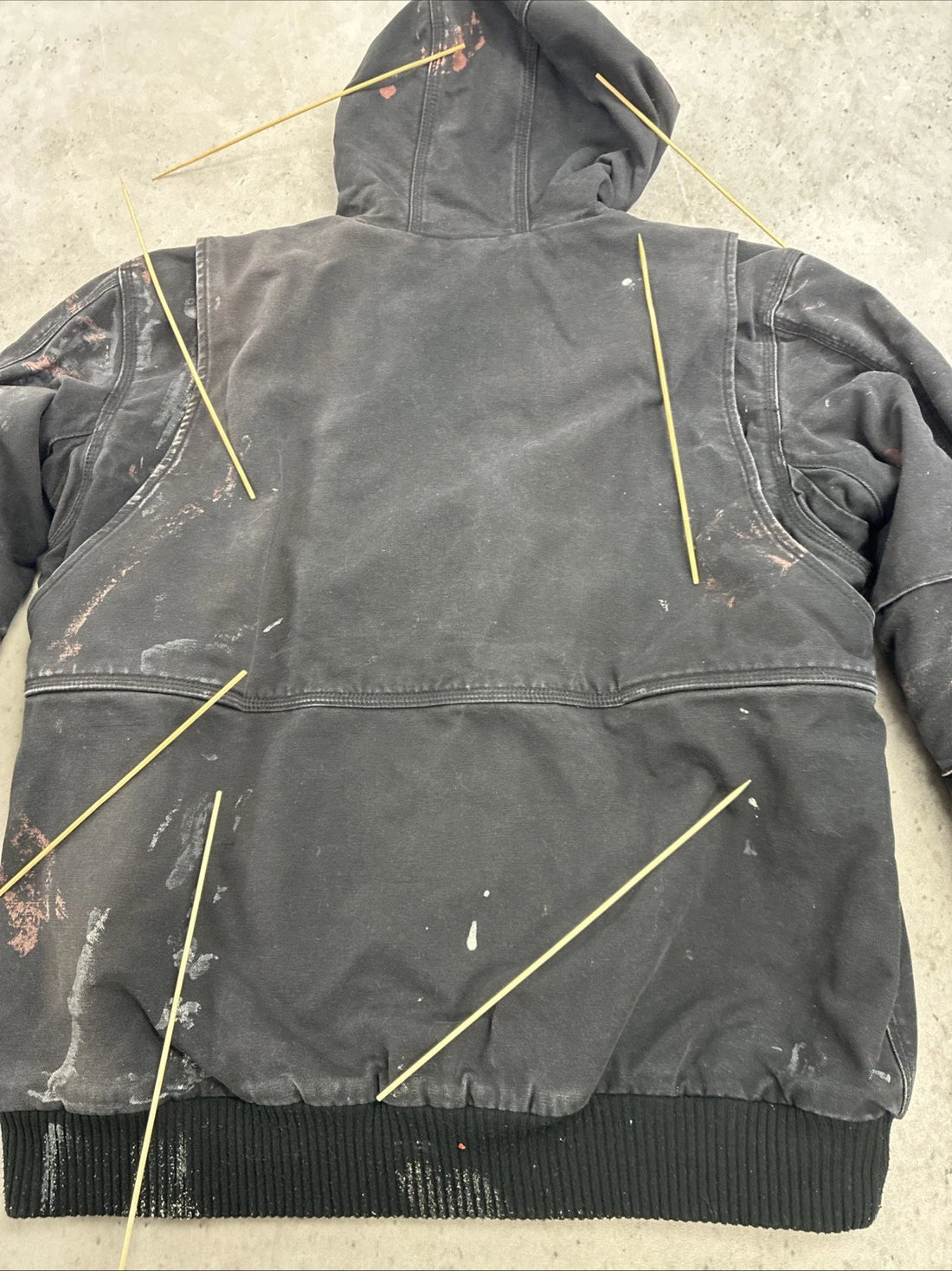 Carhartt Canvas Full Swing Work Jacket Size XL Paint