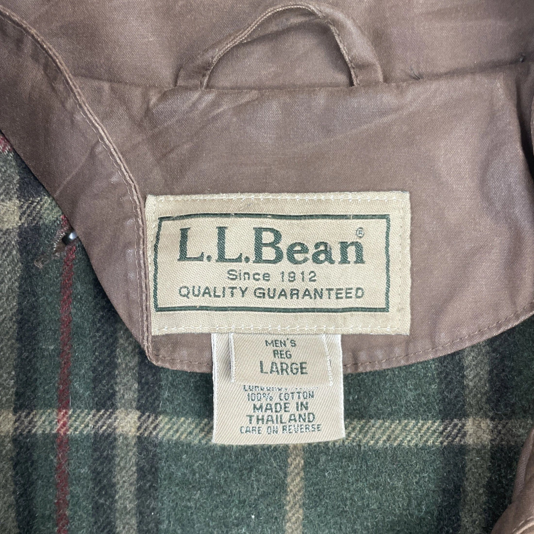L.L. Bean Waxed Barn Chore Coat Work Jacket Size Large Brown