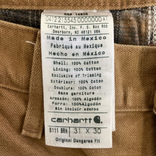 Carhartt Canvas Carpenter Work Pants Size 31 X 30 Tan