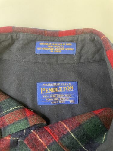 Pendleton Wool Lodge Button Up Shirt Size XL Tartan Plaid