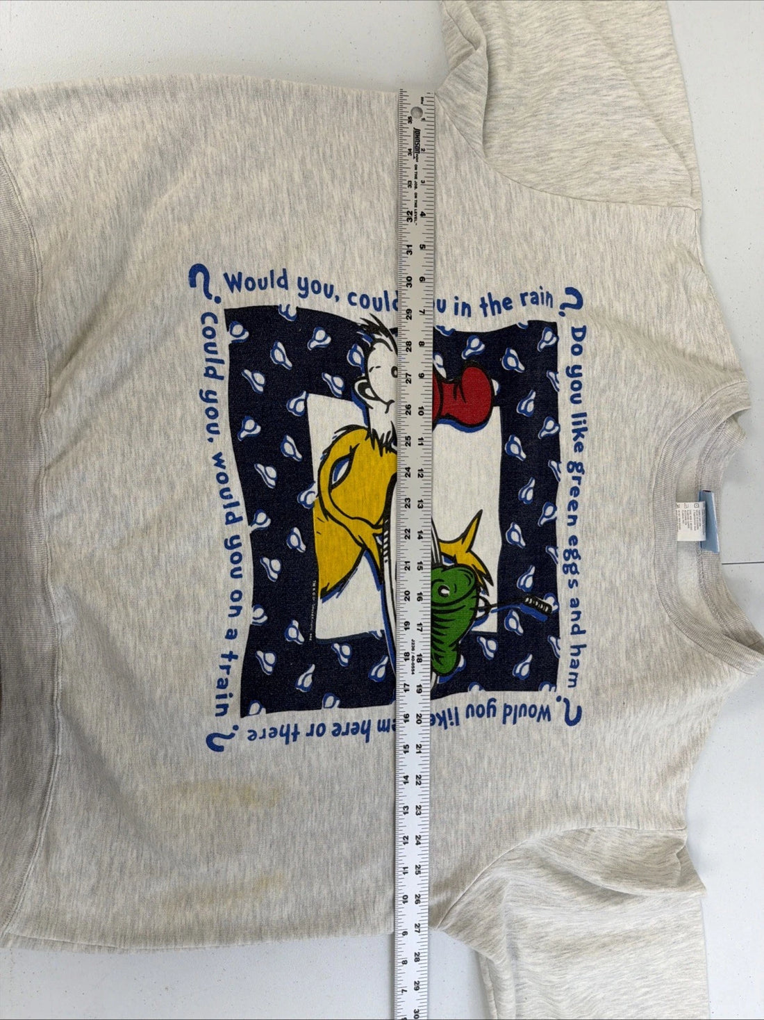 Vintage Dr. Seuss Green Eggs And Ham Sam I Am Crewneck Sweatshirt XL