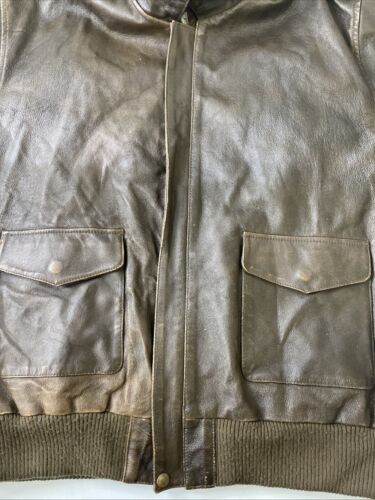 Vintage Vilanto Leather Bomber Jacket Size Large Brown