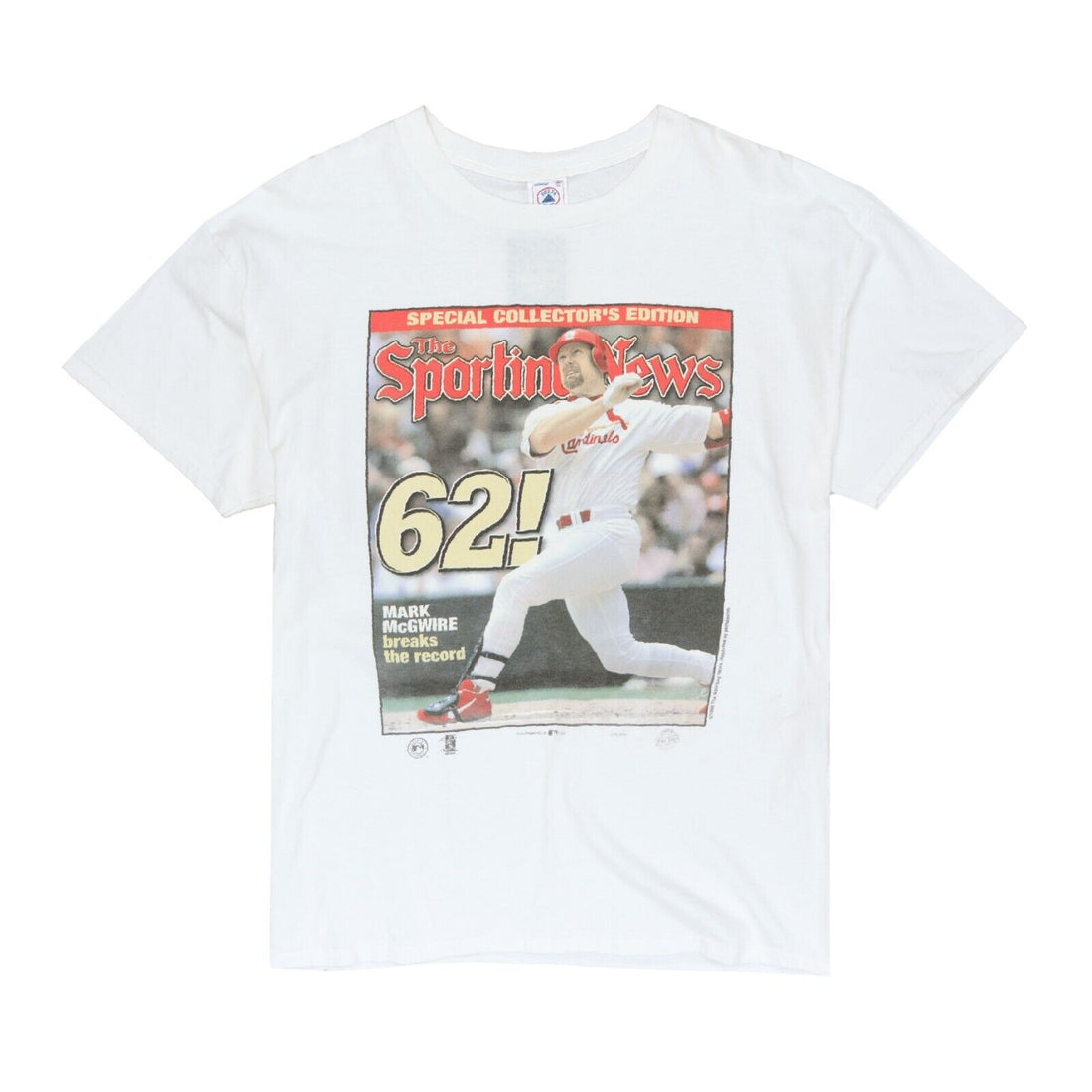 Vintage St. Louis Cardinals Mark McGwire Sporting News T-Shirt Size XL 1998 MLB