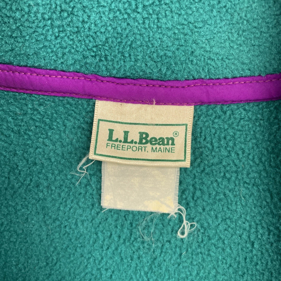 Vintage L.L. Bean Full Zip Fleece Jacket Size Medium Teal