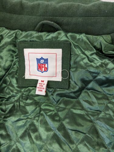 Green Bay Packers Leather Wool Varsity Bomber Jacket Size Medium NFL