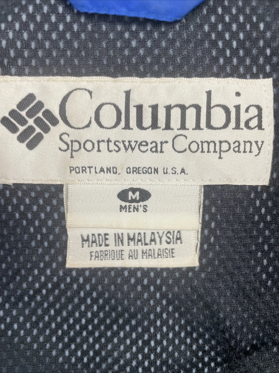 Vintage Columbia Windbreaker Light Jacket Size Medium Blue