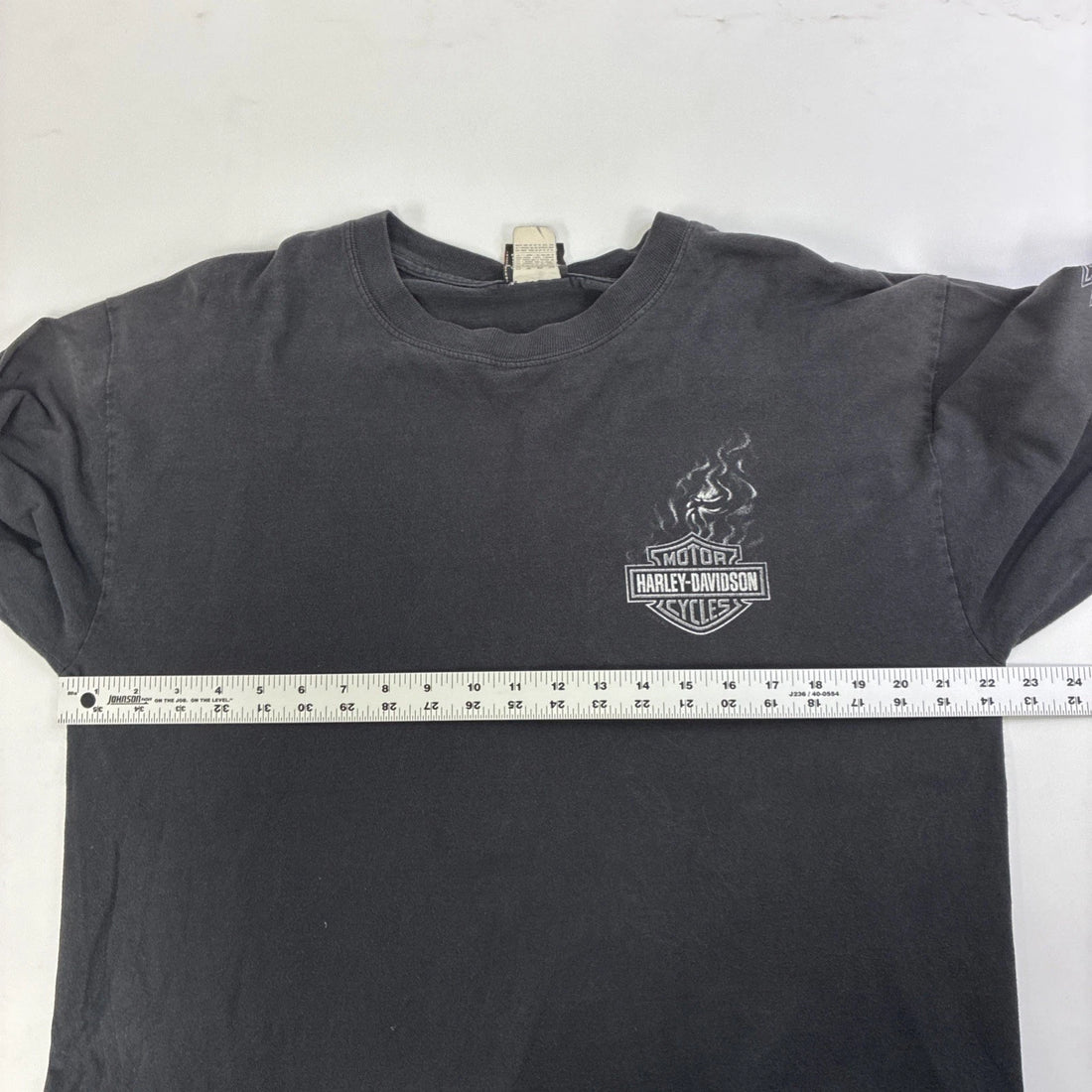 Vintage Harley Davidson Skull Flame Long Sleeve T-Shirt Size Large