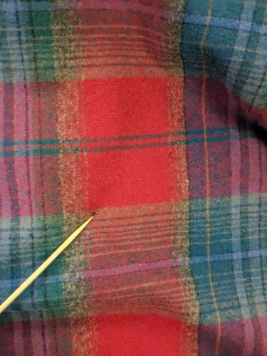 Vintage Pendleton Wool Lodge Button Up Long Sleeve Shirt Size Large Red Plaid
