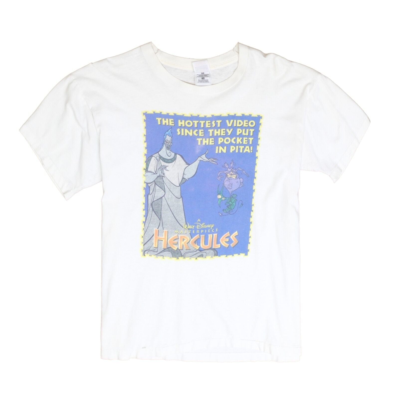 Vintage Hercules Hades Disney T-Shirt Size XL White Movie Promo 