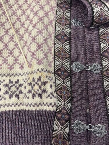 Vintage Dale Of Norway Wool Cardigan Sweater Size Large Fair Isle 90s