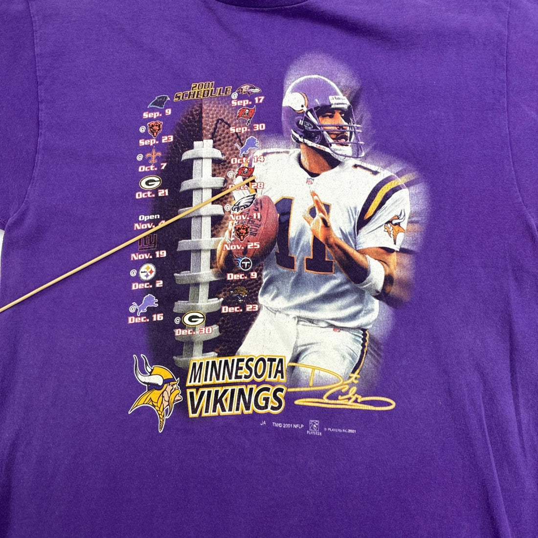 Vintage Minnesota Vikings Daunte Culpepper T-Shirt Size XL 2001 NFL