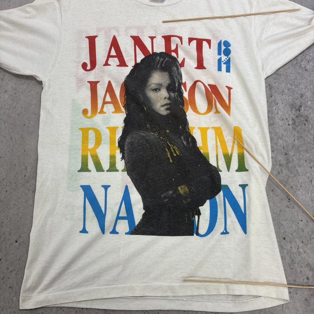 Vintage Janet Jackson Rhythm Nation 1814 Tour De Force Music T-Shirt Medium 90s