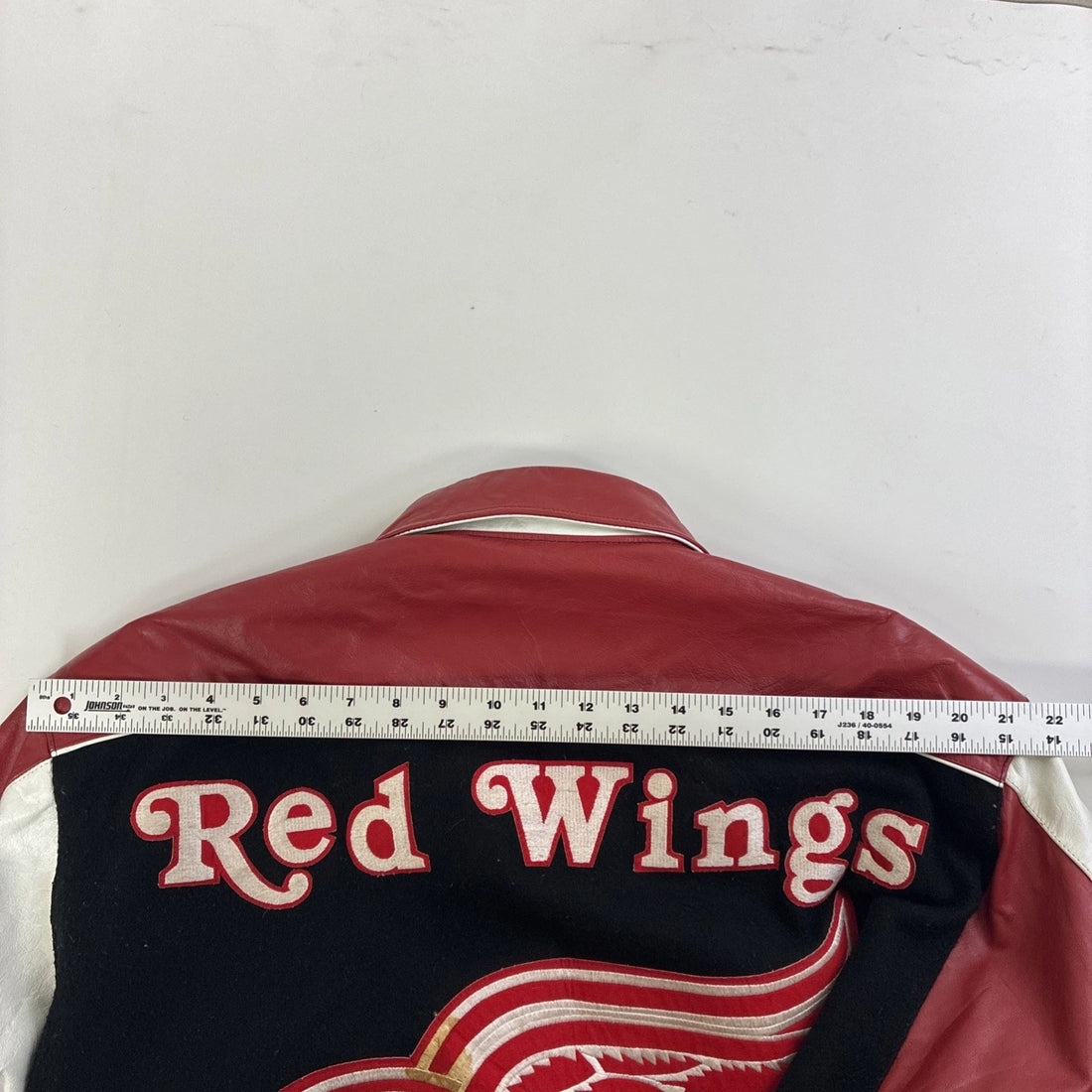 Vintage Detroit Red Wings JH Design Leather Wool Varsity Jacket Medium 90s NHL