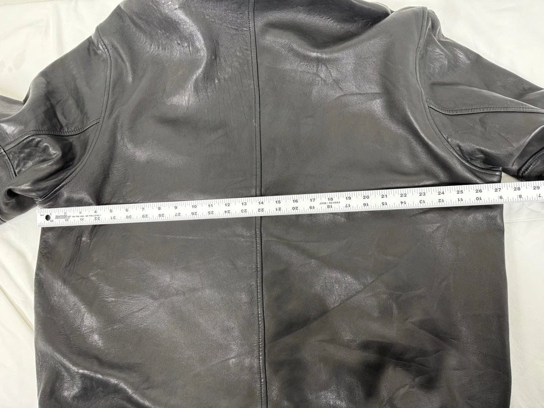 Nautica Leather Coat Jacket Size 48 Black