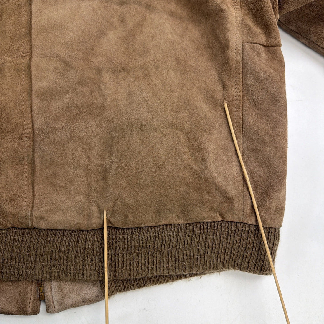 Vintage Fieldmaster Leather Suede Bomber Jacket Size 44 Brown