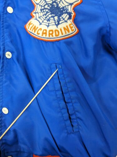 Vintage Bruce Inn Kincardine Varsity Bomber Jacket Size 44 Blue