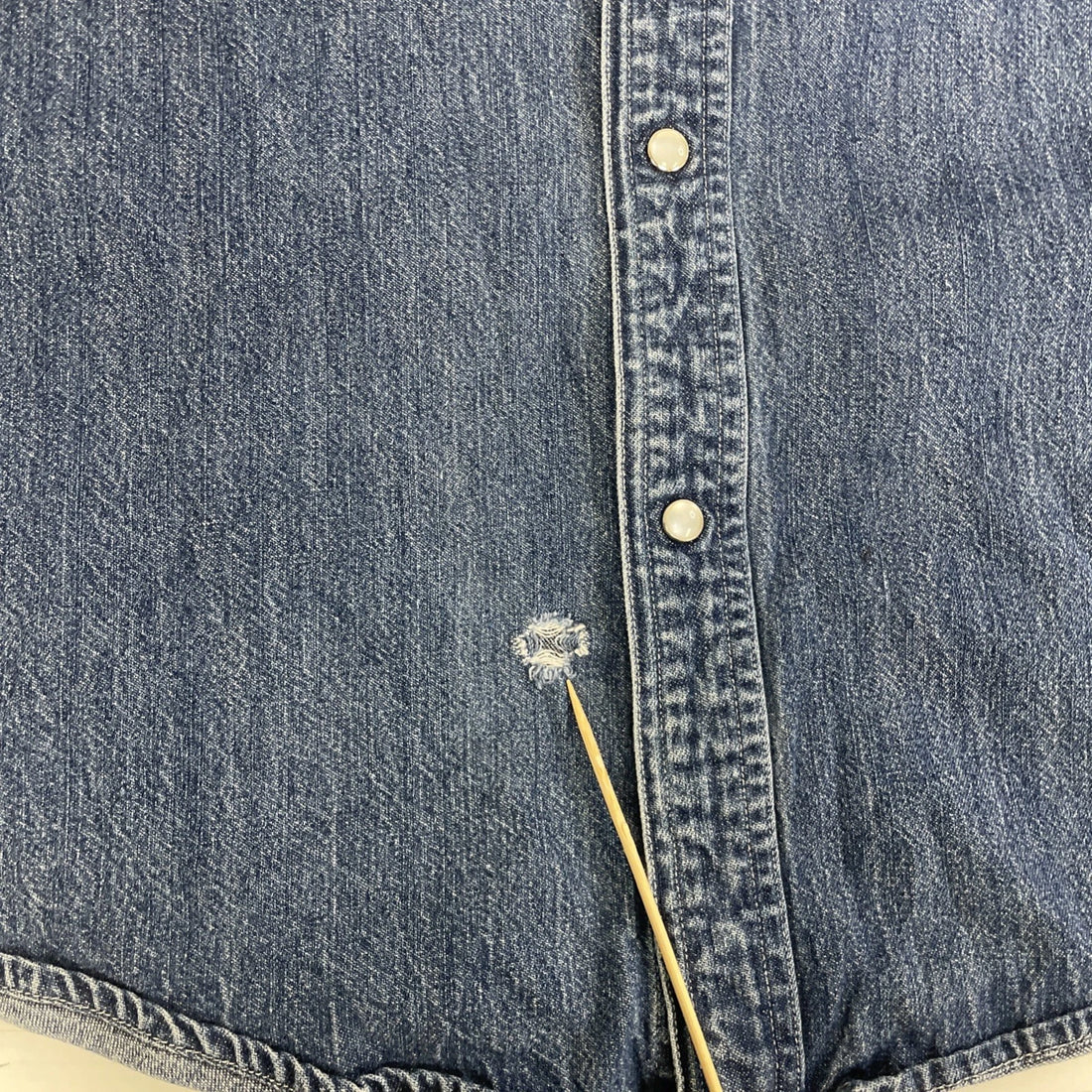 Carhartt Western Denim Pearl Snap Shirt Size Large