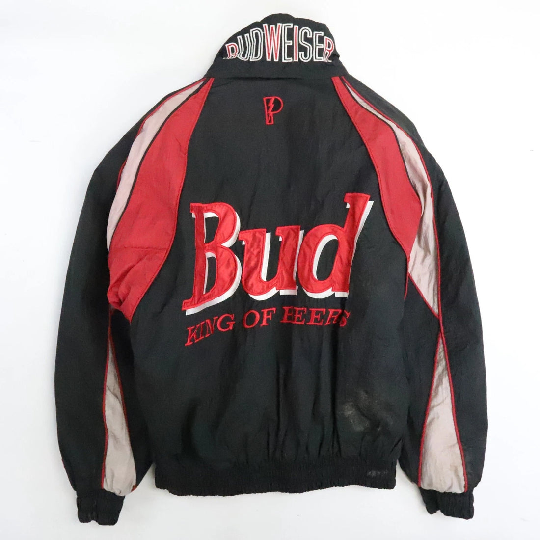 Vintage Budweiser King Of Beers Pro Player Puffer Jacket Size Medium