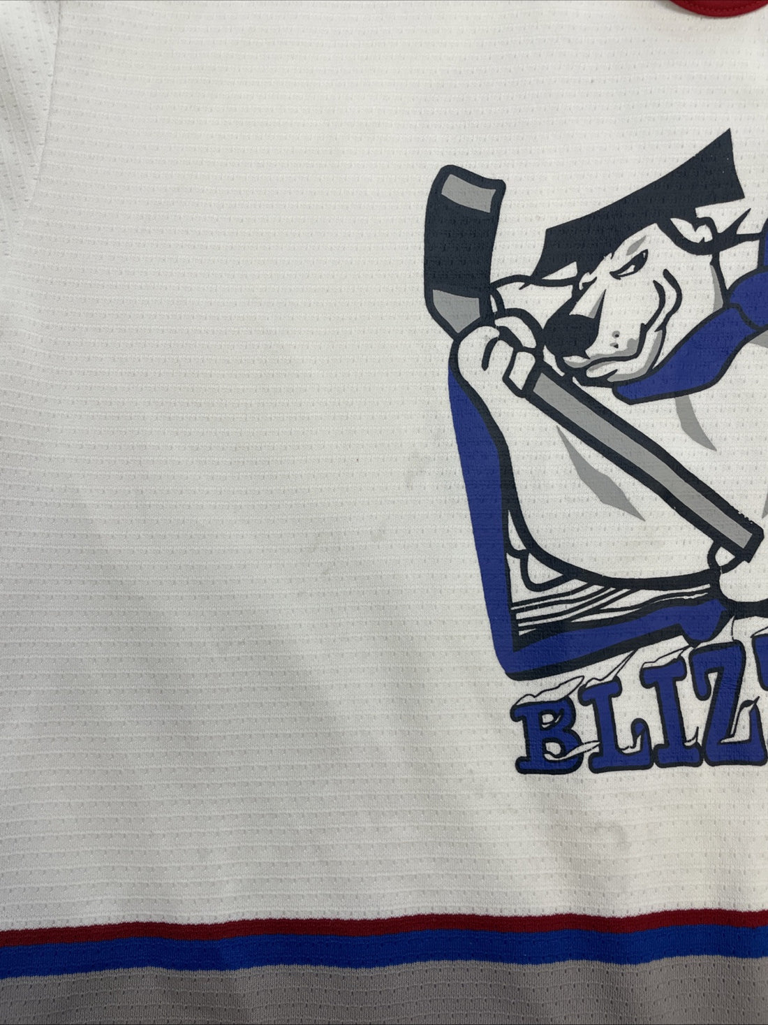 Vintage Polar Bear Blizzard Bauer Hockey Jersey Size Large White
