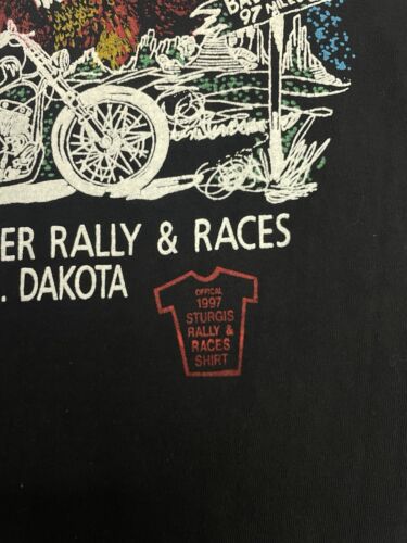 Vintage Sturgis Black Hills Rally Race Motorcycle T-Shirt XL 1997 90s