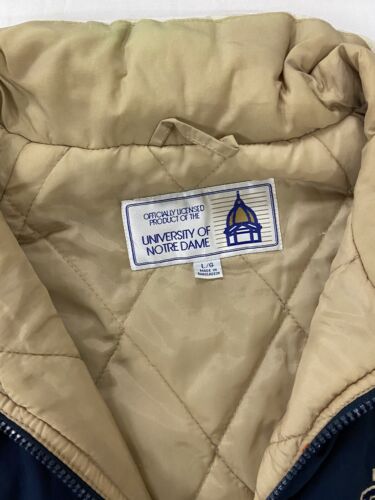 Vintage Notre Dame Fighting Irish Puffer Jacket Size Large Blue 90s NC –  Throwback Vault