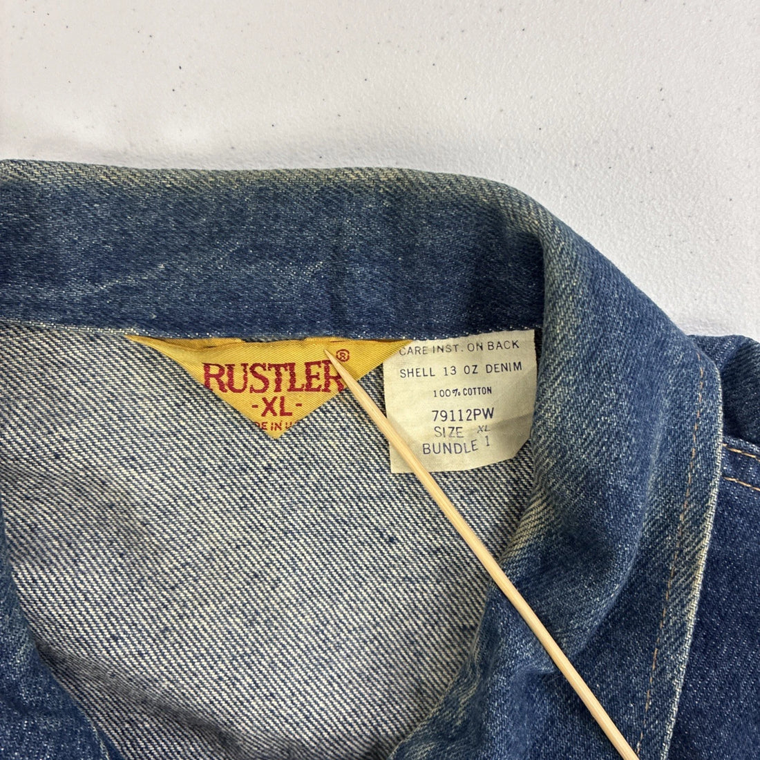 Vintage Rustler Denim Trucker Jacket Size XL Blue