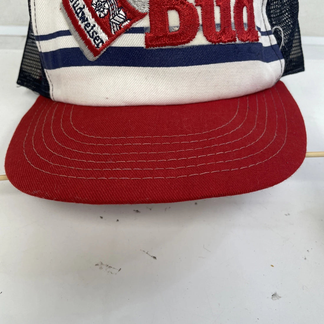 Vintage Budweiser Trucker Snapback Hat Cap Size Large Beer Promo