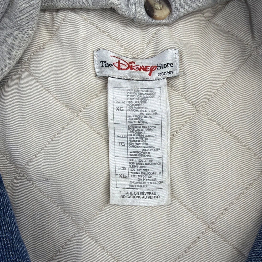 Vintage Mickey Mouse Disney Denim Bomber Jacket Size XL