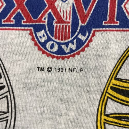 Vintage Redskins Bills Super Bowl XXVI T-Shirt Size Large 1991 90s NFL