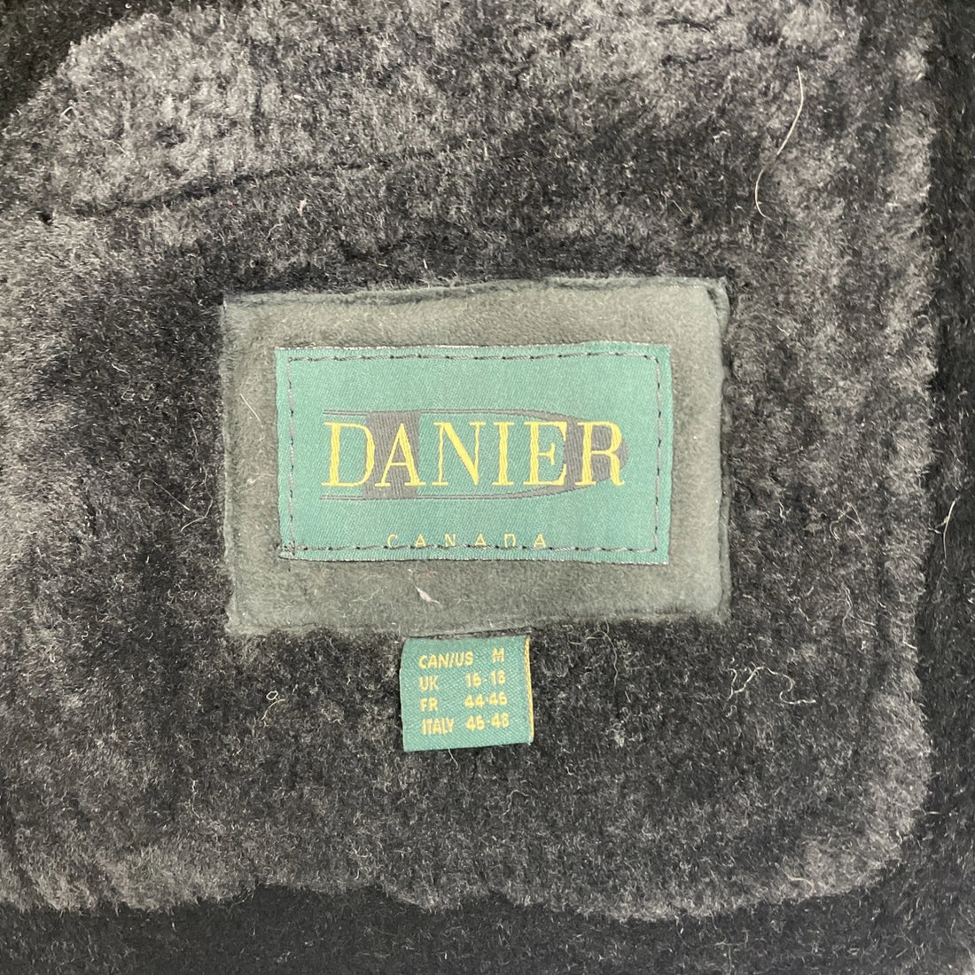 Vintage Danier Shearling Sheepskin Leather Coat Jacket Womens Size Medium Black