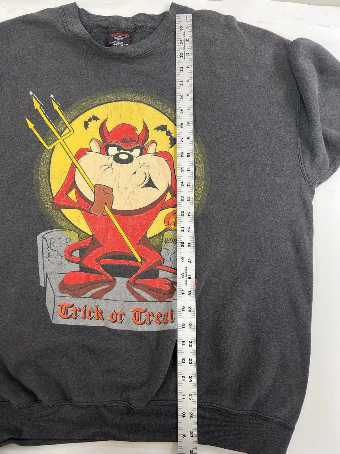 Vintage Taz Halloween Looney Tunes Crewneck Sweatshirt Size XL 90s