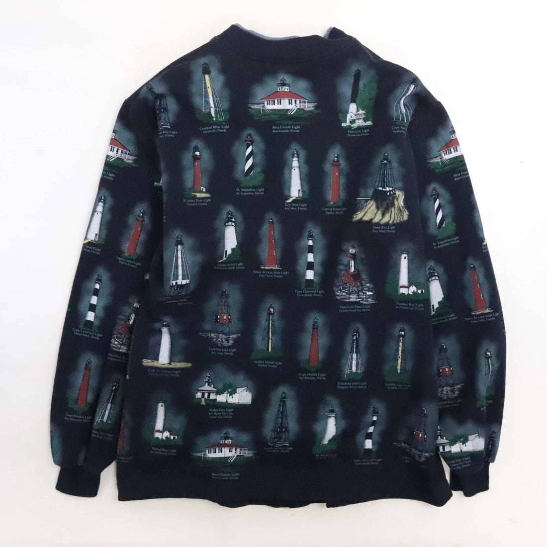 Vintage Lighthouse Cardigan Sweatshirt Size 2XL All Over Print