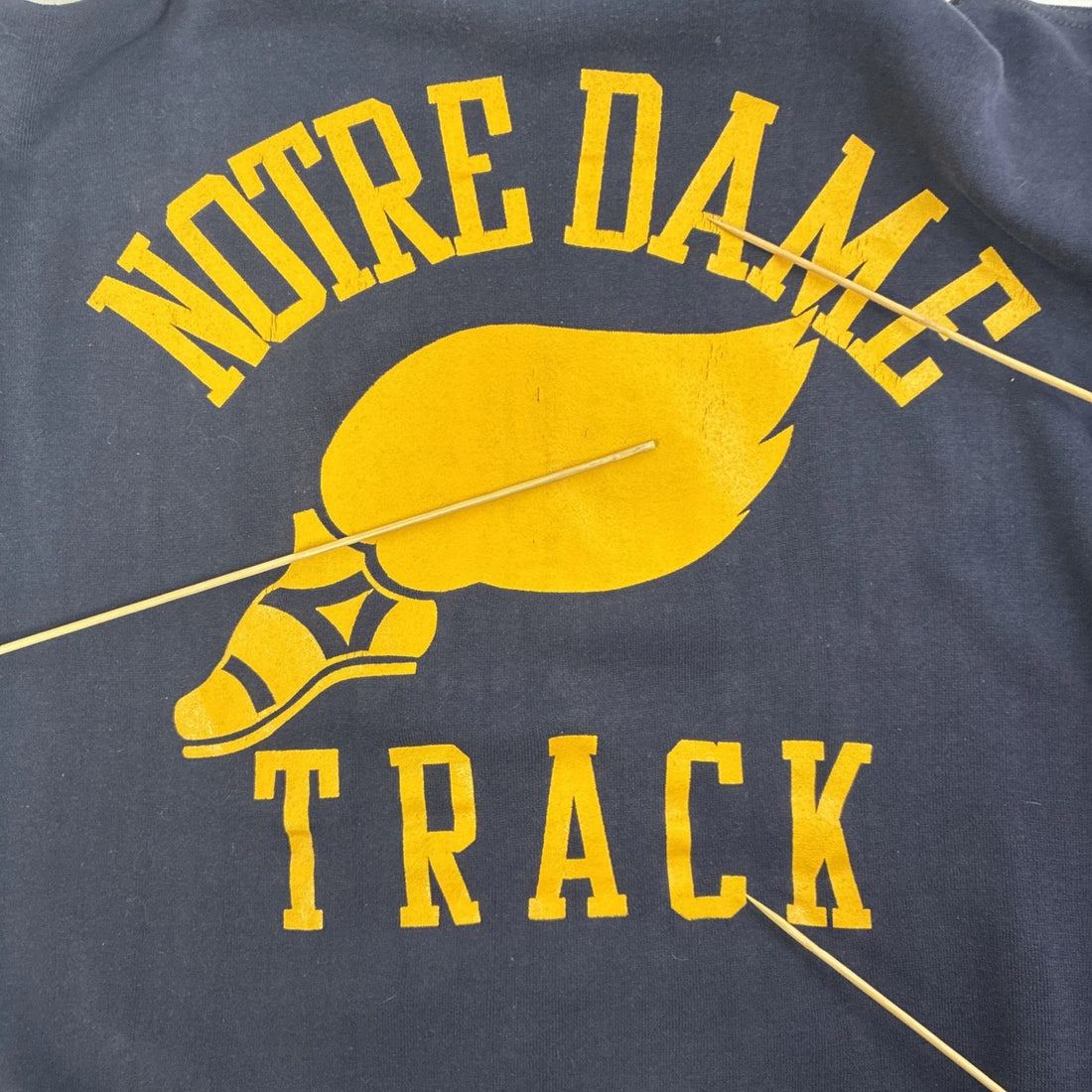 Vintage Notre Dame Fighting Irish Track Russell Sweatshirt Hoodie Large 70s