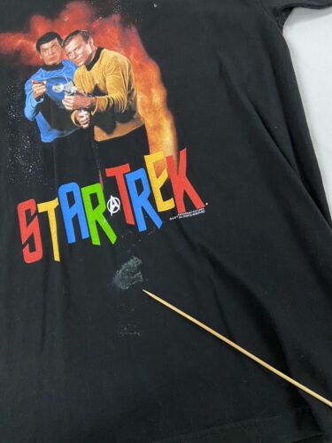 Vintage Star Trek Spock And Admiral Kirk T-Shirt Size XL TV Promo 1999 90s